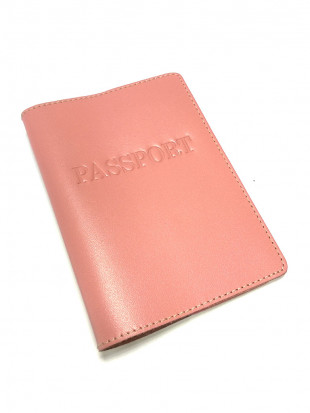 Кожаная обложка на Паспорт, пудра (700006)