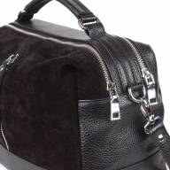 Шкіряна сумка Carolina 06, чорна замша/гладка - Шкіряна сумка Carolina 06, чорна замша/гладка