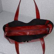 Кожаная сумка Royal 11, красная с тиснением под крокодила - Кожаная сумка Royal 11, красная с тиснением под крокодила