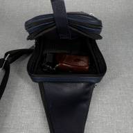 Мужская кожаная тактическая сумка-слинг сумка Daniel 07, синяя - Мужская кожаная тактическая сумка-слинг сумка Daniel 07, синяя