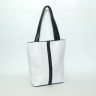 Шкіряна сумка Allegro 03, біла з чорним