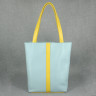 Шкіряна сумка Allegro 06, блакитна з жовтим