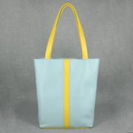 Шкіряна сумка Allegro 06, блакитна з жовтим - Шкіряна сумка Allegro 06, блакитна з жовтим