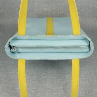 Кожаная сумка Allegro 06, голубая с желтым - Кожаная сумка Allegro 06, голубая с желтым