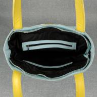 Кожаная сумка Allegro 06, голубая с желтым - Кожаная сумка Allegro 06, голубая с желтым