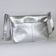 Шкіряна сумка Laura 03, срібна - Шкіряна сумка Laura 03, срібна