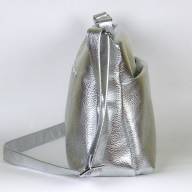 Кожаная сумка Laura 03, серебряная - Кожаная сумка Laura 03, серебряная