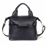 Кожаная сумка Mira 01, черная замша/гладкая - Кожаная сумка Mira 01, черная замша/гладкая