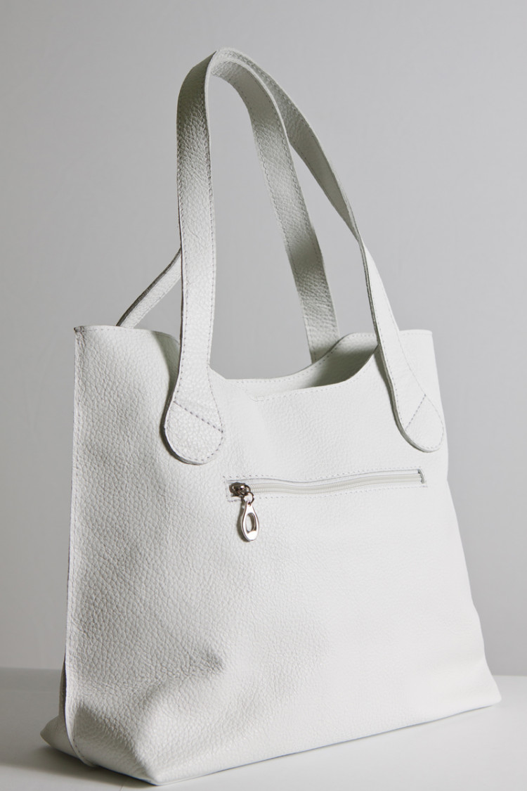 Шкіряна сумка Elegant 01, біла