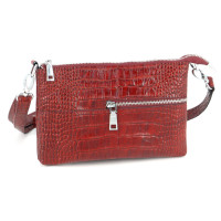 Шкіряна сумочка Glamor 06, червона з тисненням під крокодила