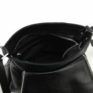 Шкіряна сумка Beverly 10, чорна замша/гладка - Шкіряна сумка Beverly 10, чорна замша/гладка