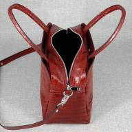 Шкіряна сумка Lamara 02, червона з тисненням під крокодила - Шкіряна сумка Lamara 02, червона з тисненням під крокодила