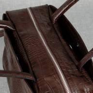 Шкіряна сумка Lamara 03, коричнева з тисненням під крокодила - Шкіряна сумка Lamara 03, коричнева з тисненням під крокодила