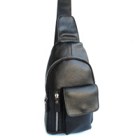 Мужская кожаная сумка-слинг Richard 219, черная