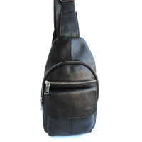 Мужская кожаная сумка-слинг Richard 3302, черная