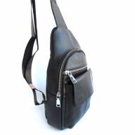 Мужская кожаная сумка-слинг Richard 3302 черная - Мужская кожаная сумка-слинг Richard 3302 черная