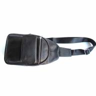 Мужская кожаная сумка-слинг Richard 3302 черная - Мужская кожаная сумка-слинг Richard 3302 черная
