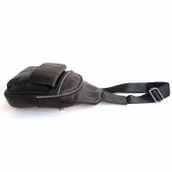 Мужская кожаная сумка-слинг Richard 3302 черная - Мужская кожаная сумка-слинг Richard 3302 черная