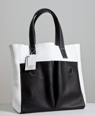 Шкіряна сумка Royal 05, чорно-біла