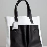Шкіряна сумка Royal 05, чорно-біла - Шкіряна сумка Royal 05, чорно-біла