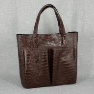 Шкіряна сумка Royal 12, коричнева з тисненням під крокодила - Шкіряна сумка Royal 12, коричнева з тисненням під крокодила