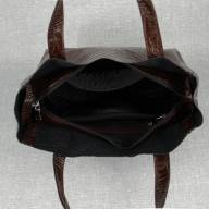 Кожаная сумка Royal 12, коричневая с тиснением под крокодила - Кожаная сумка Royal 12, коричневая с тиснением под крокодила