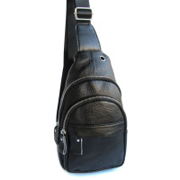 Мужская кожаная сумка-слинг Richard 8648, черная