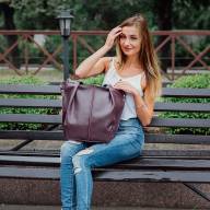 Жіноча шкіряна сумка-шопер Jennifer 04 бордова - Жіноча шкіряна сумка-шопер Jennifer 04 бордова